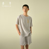 桑罗睡衣素绉缎反做圆领新款男睡衣短款男士套装可外穿 商品缩略图0