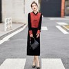 新中式国风连衣裙套装，盘扣提花马甲丝绒长裙两件套HR-ASLZ9657 商品缩略图0