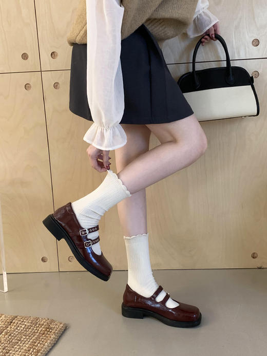 【GZ】无忧购韩版复古布洛克浅口玛丽珍小皮鞋X968-8（截单后7天发货) 商品图8