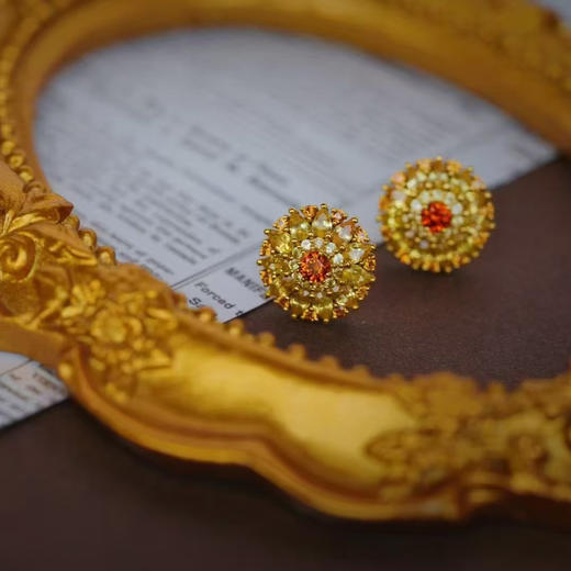 龢盒原创 太阳花彩宝耳钉 商品图2