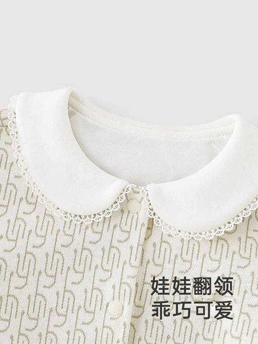 英氏婴儿衣服春秋季长袖柔软透气女宝连体衣2025新款YRHAJ1R006A 商品图2