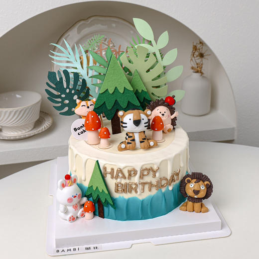 森林zoo动物大集合狮子老虎蛋糕 商品图1