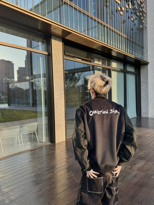 D家 24fw麂皮翻毛皮毛呢棒球服夹克外套 商品图4