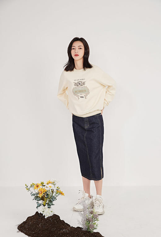 NUTS春季新品时尚短款开叉水洗牛仔半裙女211065102 商品图8