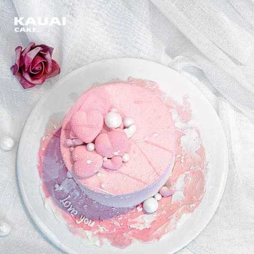 烤爱·生日蛋糕系列·怦然心动·粉色心型草莓 法式高级喷砂生日蛋糕·下午茶送礼蛋糕【深圳同城配送】 商品图3