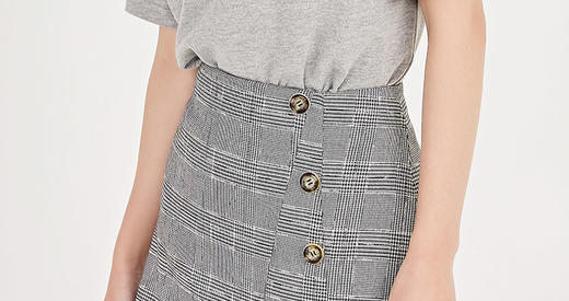 NUTS春季新品时尚通勤气质百搭黑白格短裙女211061034B 商品图3