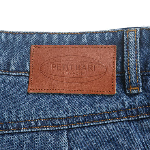 【2件9折】【Petit Bari】竖线阔腿女士牛仔裤九分牛仔裤高腰九分裤 商品图4