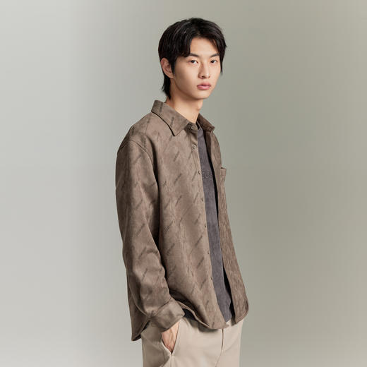 GXG男装  双色衬衫满身激光印花亲肤长袖衬衫外套 热卖衬衫 GEX10314713 商品图2