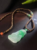 XY0054原创沉香+翡翠荷叶鱼套链 商品缩略图0