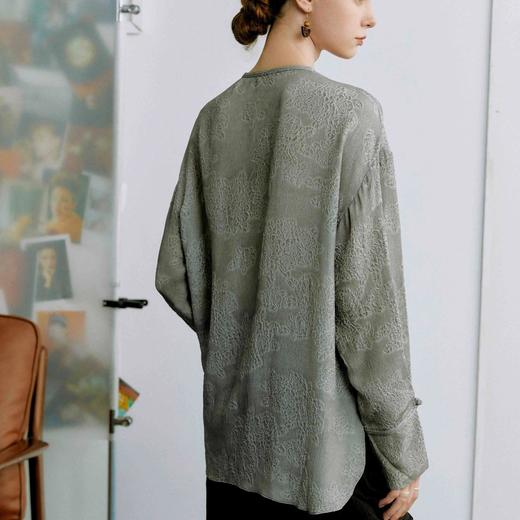 顺丰包邮洛诗琳45451春夏新款高级感新中式立体提花国风衬衫365 商品图3