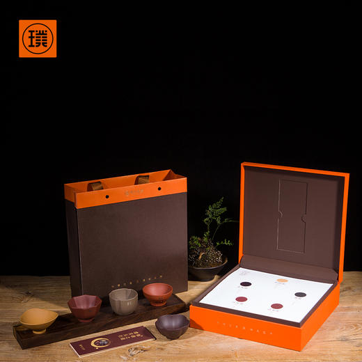 璞实茶器 璞实五行宜兴原矿紫砂五色杯品茗杯创意茶具礼品套装 商品图3