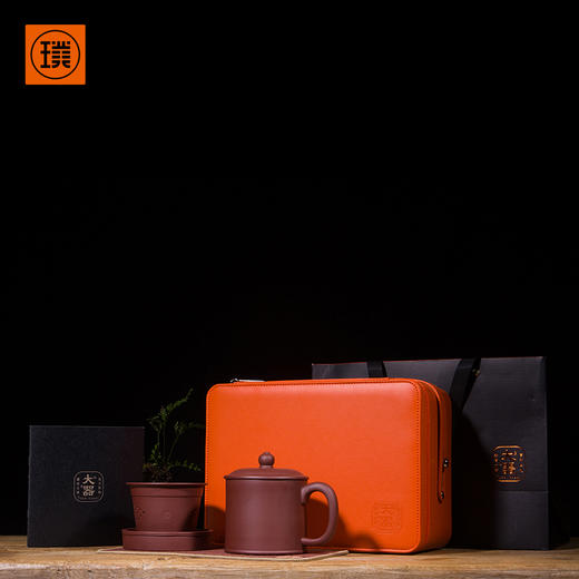 璞实茶器璞实大器茶水分离过滤宜兴原矿紫砂隔茶杯大师手工五件套高档送礼 商品图4