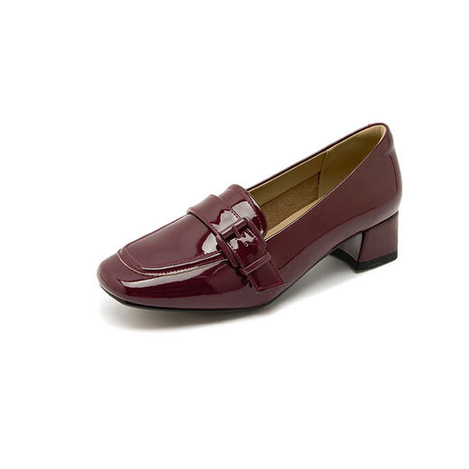 雀说 春季新品浅口粗跟真皮时装鞋女5305 商品图4