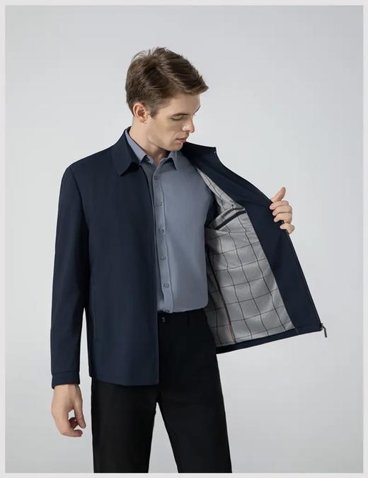 【早春福利】罗蒙春秋季男士翻领行政夹克 抗皱简约高端商务宽松夹克外套 商品图2