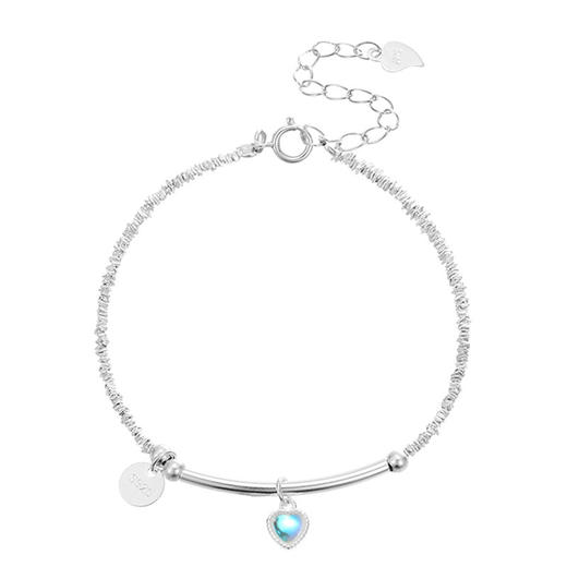 【月光挚爱】S925银月光石爱心手链【BF-BRS3086】 商品图3