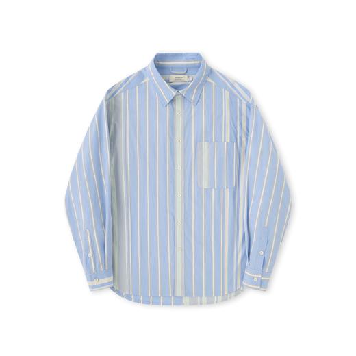 Evistub/E-5CCS130/日产全棉色织条纹撞色日系复古休闲衬衫 商品图4