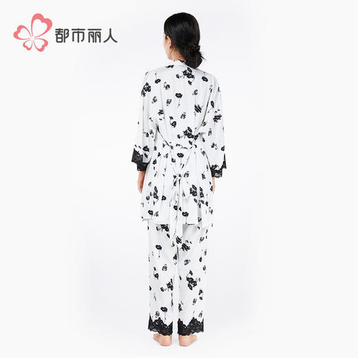 都市丽人女士丝质三件套薄冰雪丝印花好睡好眠三件套LHH5A1 商品图4