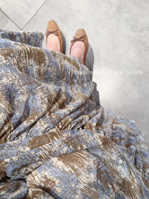 波光粼粼的海 优美漂亮的水彩笔触图案飘逸连衣裙 水彩蓝调 商品图2