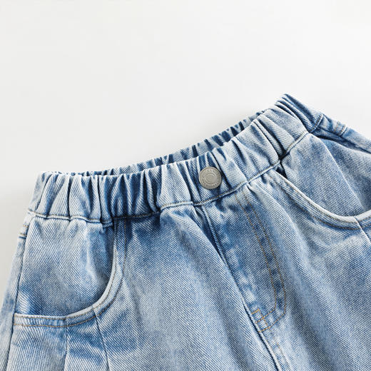 马克珍妮女童甜酷软牛仔半身裙宝宝短裙2025年夏装新款裙子250202 商品图4