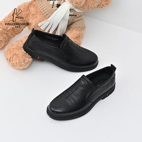 经典鲨2025年春季新品百搭黑色男士正装平底商务皮鞋KW74-513021