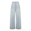 【2件9折】【Petit Bari】设计感线条水洗女士牛仔长裤设计感水洗浅色 商品缩略图0