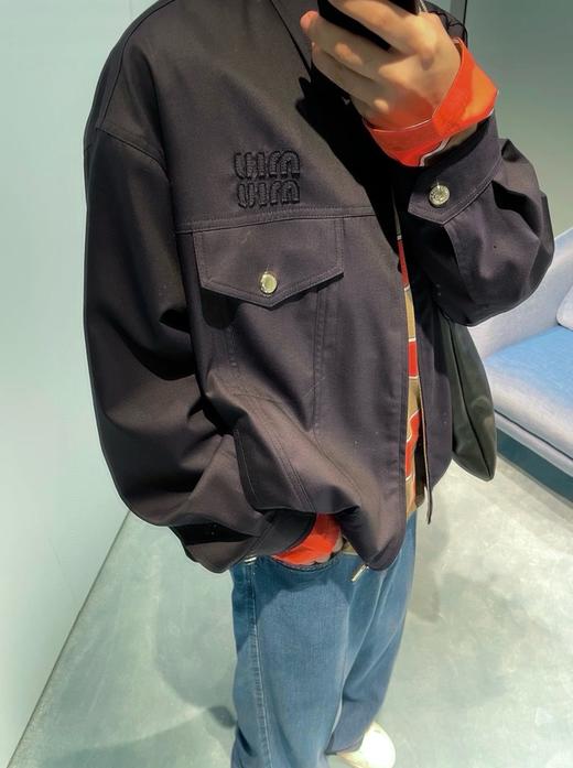 M家 24fw 藏青巴塔维亚羊毛混纺教练夹克 商品图4