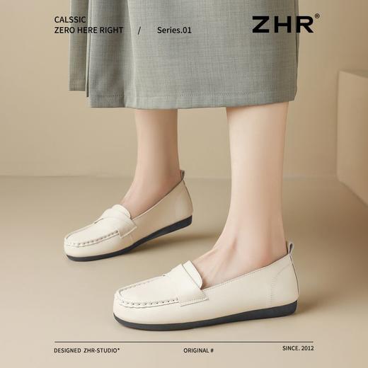 ZHR则则软底豆豆鞋百搭平底单鞋2025新款一脚蹬乐福鞋黑色通勤鞋 商品图9