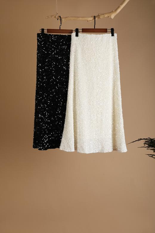 牡丹富贵竹亮片丝绒半裙 商品图0