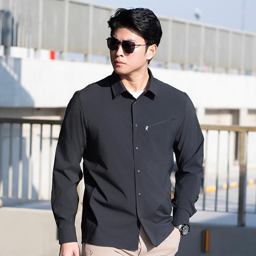 二代龙牙隐之轻竹速干休闲长袖衬衫 商品图1