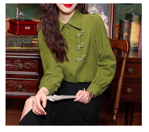 裁缝学苑AS424设计感盘扣不对称衬衫纸样女装新款长袖衬衣港风上衣样板 商品图4