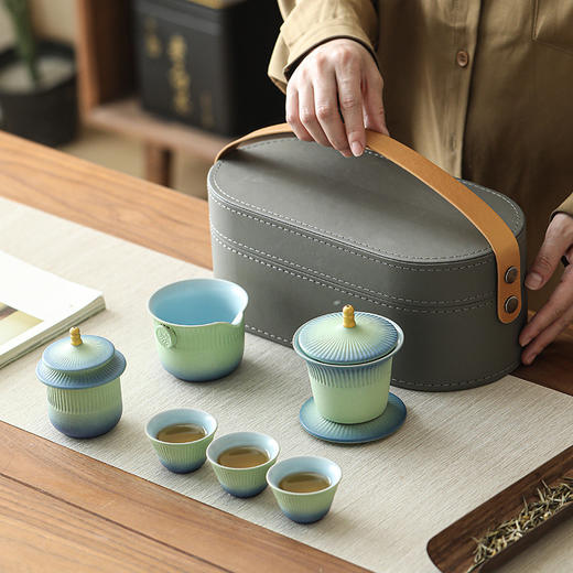 【故宫文创！旅行茶具】故宫文创 宫廷风旅行功夫茶具套装 一壶三杯 中式便携 快客杯商务套装-QQ 商品图2