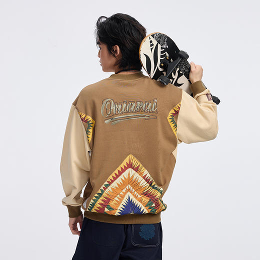 ONIARAI/鬼洗 史前部落织物印綉花拼布卫衣 A240012 商品图7