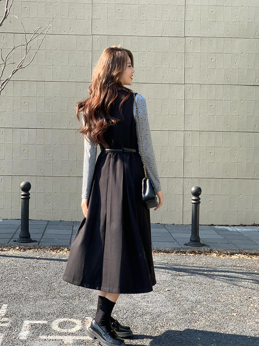 【百图lulu定制】【胜意背心裙】【赠腰带】圆领  口袋 大摆量百褶 收腰连衣裙 商品图6