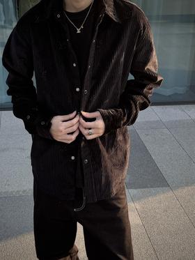 驴家 24fw菲董灯芯绒烫钻衬衫