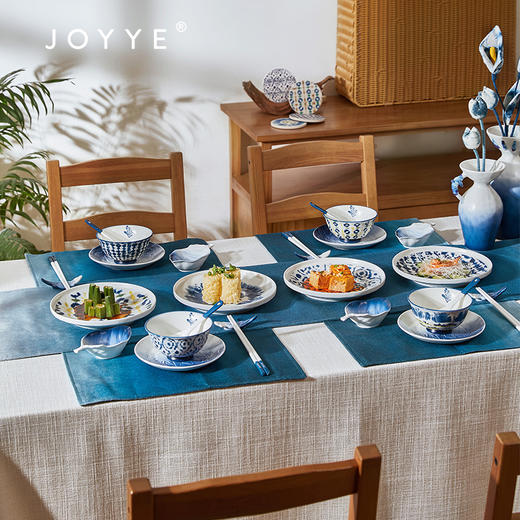 JOYYE 染韵生花大花瓶 手绘陶瓷花瓶摆件客厅插花高级感手捏艺术大花瓶装饰布艺花 商品图3