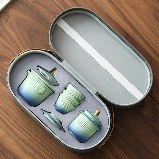 【故宫文创！旅行茶具】故宫文创 宫廷风旅行功夫茶具套装 一壶三杯 中式便携 快客杯商务套装-QQ 商品图1