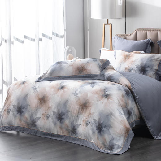 多喜爱 60S兰精天丝四件套-鎏光华彩【礼盒包装】 如梦丝滑 莹润如真丝 奥地利进口兰精天丝 拼边设计 专利床单 商品图3