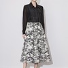 【高货wl】全新升级【铂金会员257/天猫339/差价82】(03909) 洛诗琳2025春季新中式水墨画浮雕提花优雅通勤遮肉半身裙 商品缩略图1