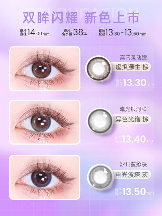 【彩瞳】海昌星眸追光月抛2片装|异色光谱棕 商品图2