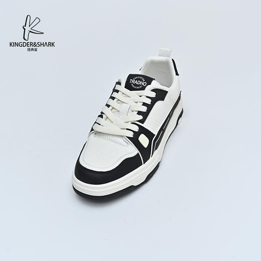 经典鲨2025年春季新品男士潮流拼色系带平底休闲鞋KW222-513051 商品图4