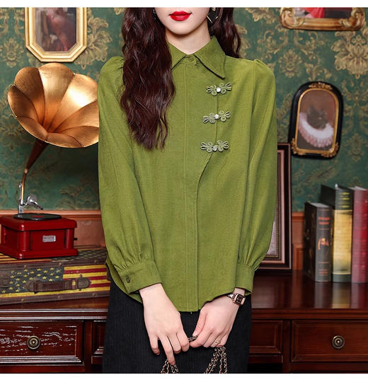 裁缝学苑AS424设计感盘扣不对称衬衫纸样女装新款长袖衬衣港风上衣样板 商品图5