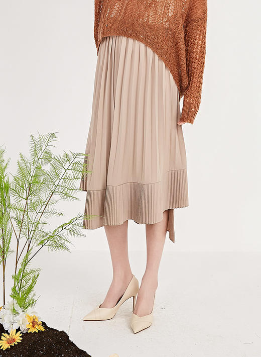 NUTS春季新品时尚休闲百褶气质半身裙女211063060B 商品图2