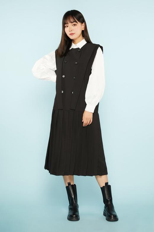 ANSUABEL 披肩马甲式压褶连衣裙 11489 商品图4