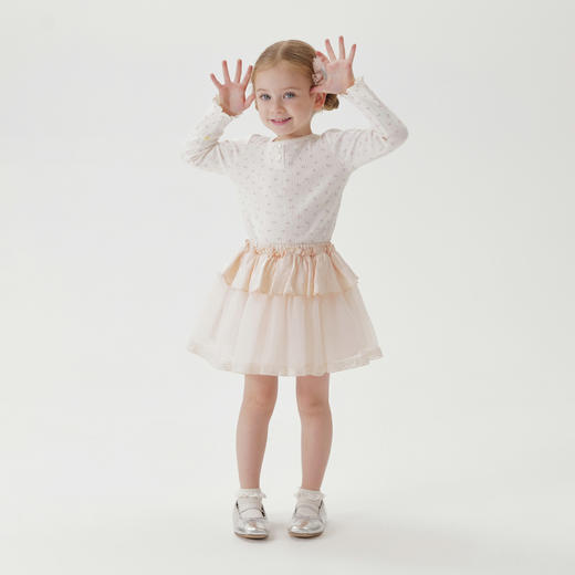 马克珍妮女童甜美蓬蓬网纱裙宝宝短裙半身裙2025年春夏新款250260 商品图3