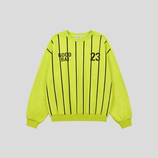GOODBAI 粗体23 logo印花条纹圆领oversize卫衣 商品图3