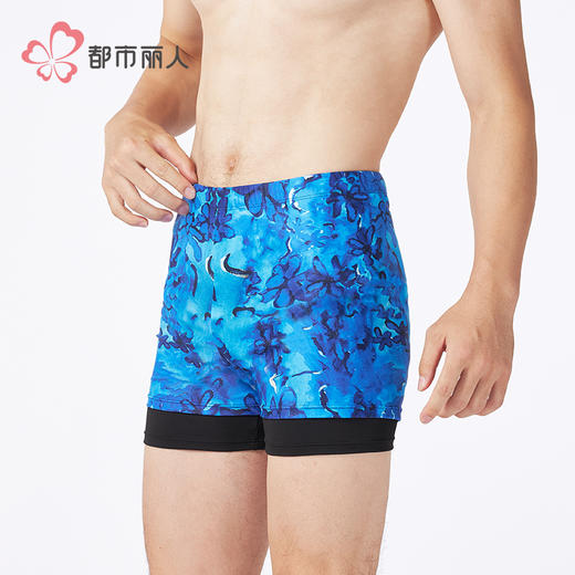 都市丽人男士泳裤薄半光涤泳布滨海休闲泳裤FSH6A2 商品图2