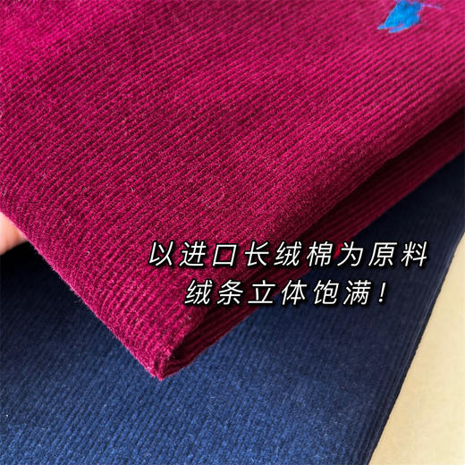 2025复古老钱风小马刺绣棉质灯芯绒长袖衬衫衬衣上衣外套女秋冬款！ 商品图3