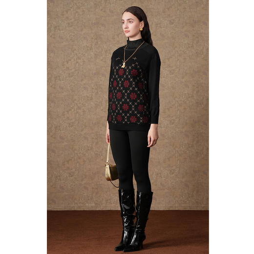 乔万尼羊毛针织小高领保暖毛衣ES4C309 商品图2