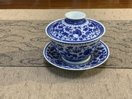 柴窑缠枝莲三才盖碗 商品图0