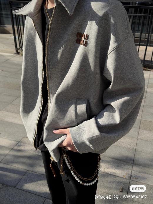 M家 24fw新款空气层针织皮标夹克 商品图3